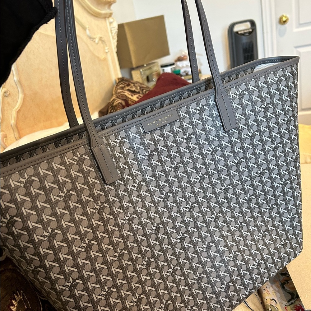Tory Burch Gray Ever Ready Zip Tote Bag